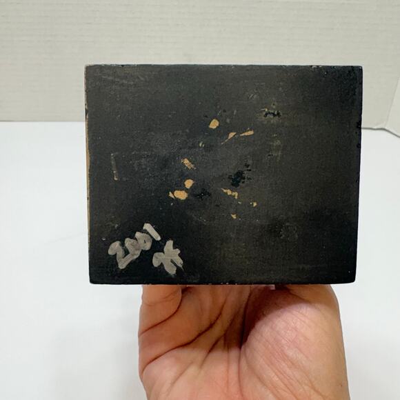 Wood Reindeer Nutcracker w/ Snowman & Tree Signed 2001 Folk Art Christmas Décor - Picture 7 of 8